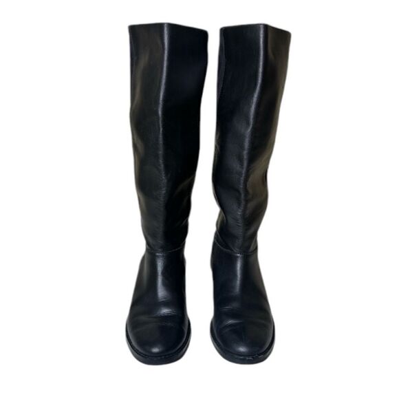 COLE HAAN Adler Black Leather Suede Riding Boots - Picture 3 of 14